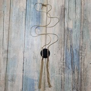 White House Black Market Gold and Black Pendant Necklace